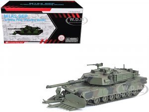 United States M1A2 SEP (System Enhancement Package) Tank with Mine Plow (Plowing Mode) United States Army 1st Battalion 16th Cav. Reg. Fort Knox (2002) Green Camouflage NEO Dragon Armor Series Plastic Model by Dragon Models