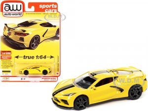 2020 Chevrolet Corvette C8 Stingray Accelerate Yellow with Twin Black Stripes Sports Cars