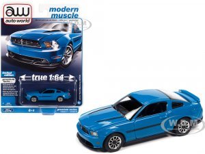 2012 Ford Mustang GT CS Grabber Blue with Black Stripes Modern Muscle