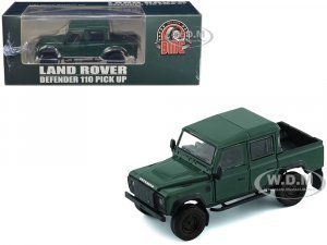 Land Rover Defender 110 Pickup Truck Green with Extra Wheels