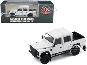 Land Rover Defender 110 Pickup Truck White with Extra Wheels