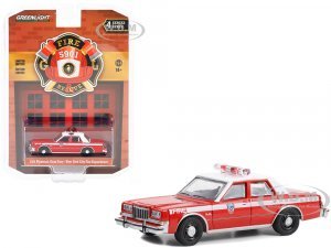 1985 Plymouth Gran Fury Red with White Top FDNY (The Official Fire Department City of New York) Fire & Rescue Series 4