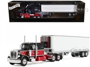 Peterbilt 359 with 60 Vintage Sleeper and 40 Vintage Refrigerated Trailer Pirkle Refrigerated Freight Lines Red and Black Legacy Series #1
