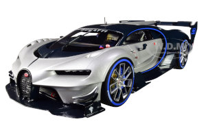 Bugatti Vision Gran Turismo 16 Argent Silver and Blue Carbon Fiber