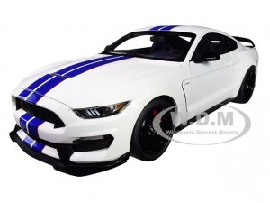 Ford Mustang Shelby GT-350R Oxford White with Lightning Blue Stripes