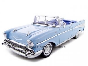 1957 Chevrolet Bel Air Convertible Light Blue with Blue Interior