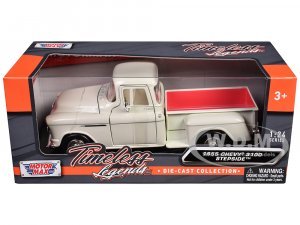 1955 Chevrolet 3100 Stepside Pickup Truck Cream with White Interior Timeless Legends Series