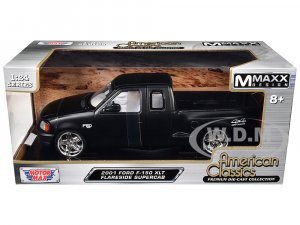 2001 Ford F-150 XLT Flareside Supercab Pickup Truck Matt Black with White Interior Maxx Design American Classics Series