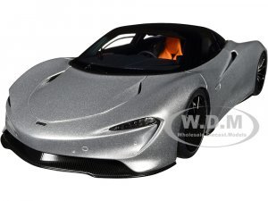 McLaren Speedtail Supernova Silver Metallic with Black Top and Suitcase Accessories