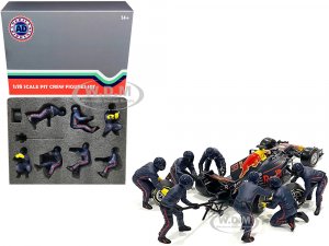 Formula One F1 Pit Crew 7 Figurine Set Team Blue Release II for  Scale Models by American Diorama
