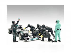 Formula One F1 Pit Crew 7 Figure Set Team Black Release III for  Scale Models by American Diorama