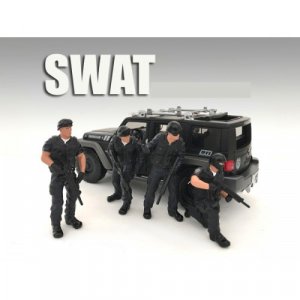 SWAT Team 4 Piece Figure Set For 1:24 Scale Models by American Diorama