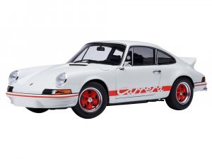 Porsche 911 Carrera 2.7 RS Grand Prix White with Red Stripes and Wheels
