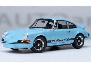 Porsche 911 Carrera 2.7 RS Gulf Blue with Black Stripes and Wheels