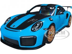 Porsche 911 (991.2) GT2 RS Weissach Package Miami Blue with Carbon Stripes