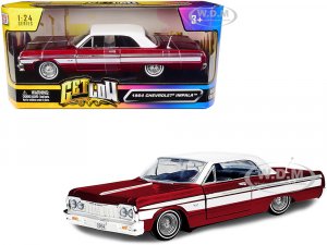 1964 Chevrolet Impala Lowrider Hard Top Candy Red Metallic with White Top Get Low Series
