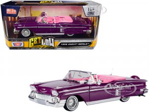 1958 Chevrolet Impala Convertible Lowrider Purple Metallic with Pink Interior Get Low Series