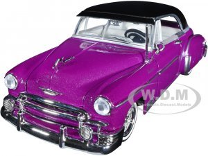 1950 Chevrolet Bel Air Lowrider Purple Metallic with Black Top and White Interior Get Low Series
