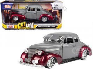 1939 Chevrolet Coupe Lowrider Gray and Red Metallic Get Low Series
