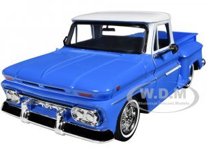 1966 GMC C1000 Fenderside Pickup Truck Lowrider Blue with White Top Get Low Series