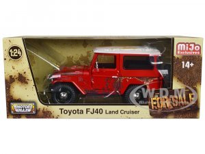 Toyota FJ40 Land Cruiser Red with White Top (Rusted Version) For Sale Series