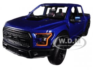 2017 Ford F-150 Raptor Pickup Truck Blue with Black Wheels