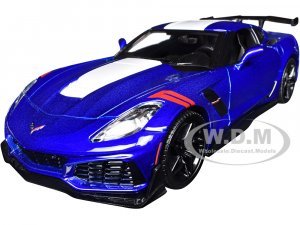 2019 Chevrolet Corvette ZR1 Blue Metallic and White Timeless Legends Series