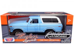 1978 Ford Bronco Custom Light Blue and White Timeless Legends Series