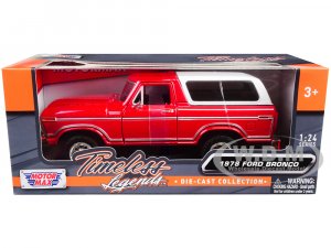 1978 Ford Bronco Custom Red and White Timeless Legends Series
