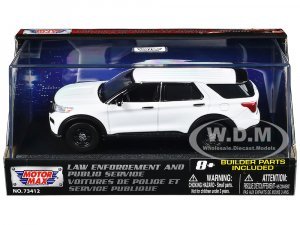 2022 Ford Police Interceptor Utility White Unmarked Custom Builders Kit Law Enforcement and Public Service Series