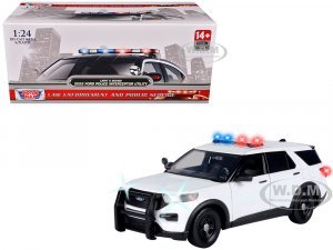 2022 Ford Police Interceptor Utility Plain White Builders Kit with Flashing Light Bar and Front and Rear Lights and Sounds