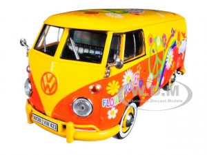 Volkswagen Type 2 (T1) Delivery Van Flower Power Yellow and Red