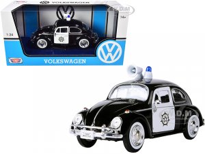 1966 Volkswagen Beetle Police Car Black and White