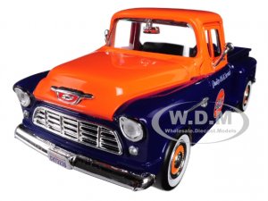 1955 Chevrolet 5100 Stepside Pickup Truck Gulf Dark Blue and Orange