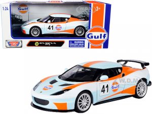 Lotus Evora GT4 #41 Gulf Oil Light Blue with White and Orange Stripes