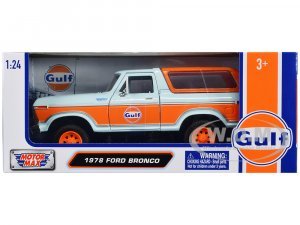 1978 Ford Bronco Light Blue and Orange Gulf Oil Gulf Die-Cast Collection