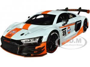Audi R8 LMS GT3 #28 Light Blue with Orange Stripes Gulf Oil Gulf Die-Cast Collection