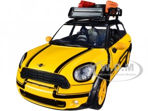 Mini Cooper S Countryman with Roof Rack and Accessories Yellow Metallic and Black City Classics Series