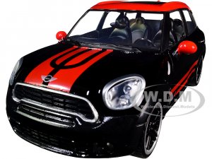 Mini Cooper S Countryman with Travel Trailer Black and Red City Classics Series
