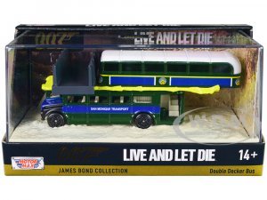 Double Decker Bus San Monique Transport Hitting Bridge Scene James Bond 007 Live and Let Die (1973) Movie with Display James Bond Collection Series