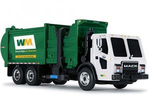 Mack LR with McNeilus ZR Side Loader White and Green