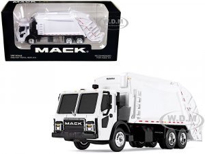 Mack LR with McNeilus Rear Load Refuse Body White