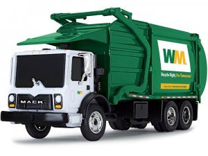 Mack TerraPro Refuse Garbage Truck with Front Loader Waste Management White and Green  (HO)