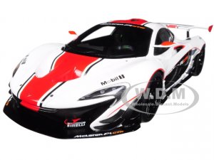 Mclaren P1 GTR Gloss White with Red Stripes