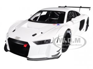 Audi R8 FIA GT GT3 Plain Color Version White with Black Wheels