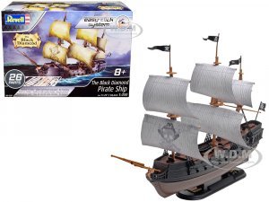 Level 2 Easy-Click Model Kit The Black Diamond Pirate Ship 1 350 Scale Model by Revell