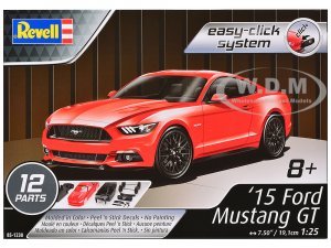 Level 2 Easy-Click Model Kit 2015 Ford Mustang GT 1/25 Scale Model by Revell