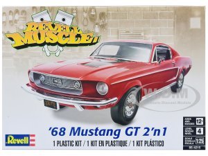 Level 4 Model Kit 1968 Ford Mustang GT 2-in-1 Kit Revell Muscle 1/25 Scale Model by Revell