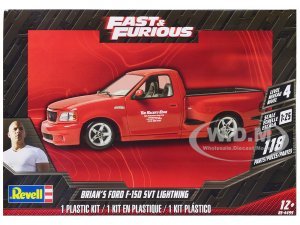 Level 4 Model Kit Brianâ€™s Ford F-150 SVT Lightning Pickup Truck Fast and Furious 1/25 Scale Model by Revell