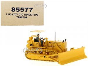CAT Caterpillar D7C Track-Type Tractor Dozer Yellow with Operator Vintage Series